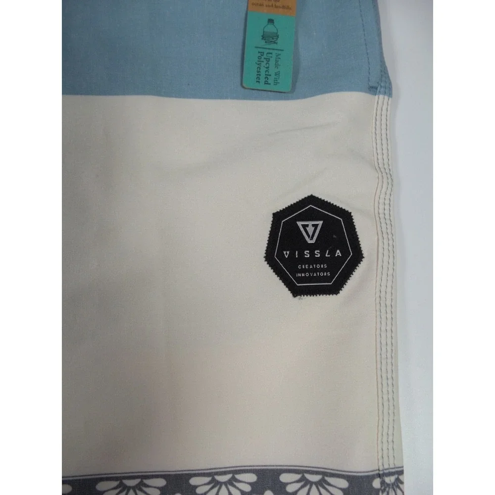 Vissla Shorts Mens Size 32‎ Beige Boardshorts Drawstring Pockets Stretch Blemish